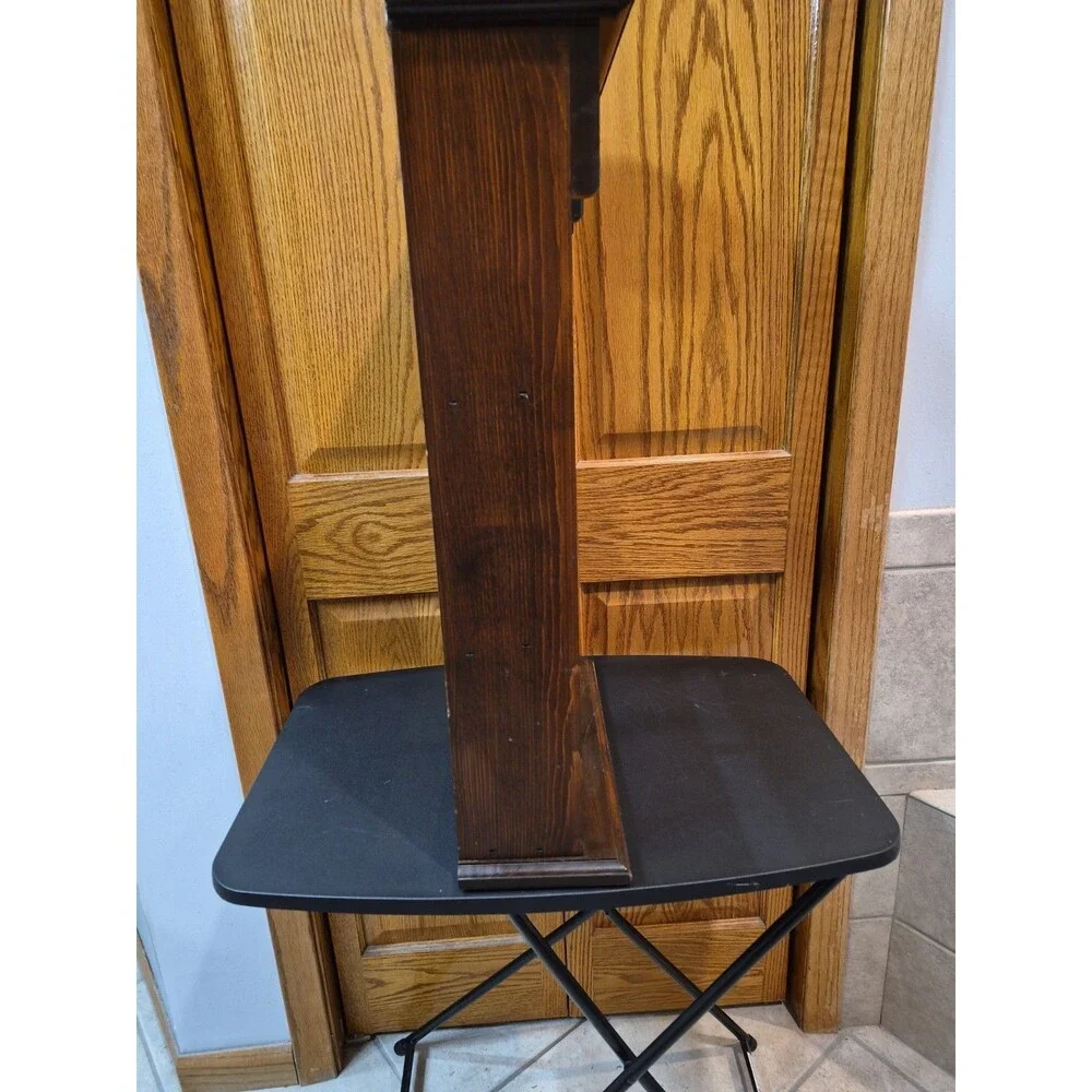 VTG Wooden Wall Mount Arched Curio Display Cubby Trinket Shelf 26”H Solid Wood